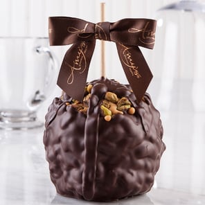 Pistachio Turtle Caramel Apple w/ Dark Belgian Chocolate