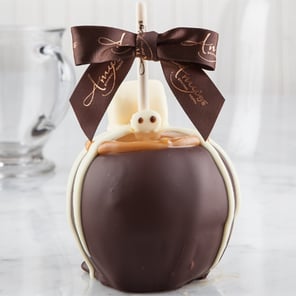 Dunked Spooky Spider Caramel Apple w/ Dark Belgian Chocolate