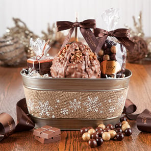 Small Silver Snowflake Basket 