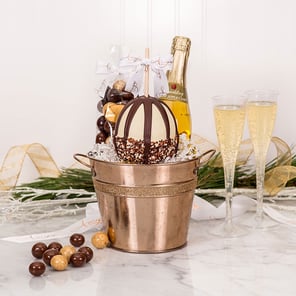 Bring On The Bubbles Gourmet Caramel Apple Gift Basket