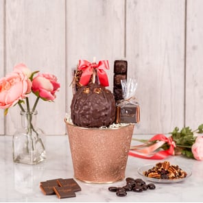 Shimmering Rose Gold Gift Basket
