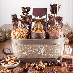 Large Silver Snowflake Basket
