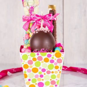 Spring Polka Dot Caramel Apple Gift Tray