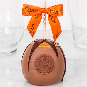 Jack O Lantern Caramel Apple