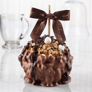 Rocky Road Turtle Caramel Apple with Milk Belgian Chocolate