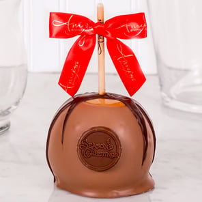 Season's Greetings Dunked Caramel Apple with Belgian Milk Chocolate