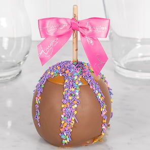 Dunked Caramel Apple w/ Milk Belgian Chocolate & Spring Sprinkles