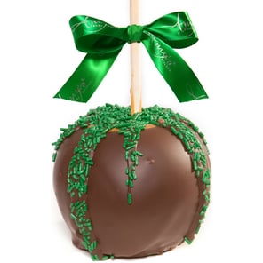 Dunked Caramel Apple w/ Dark Belgian Chocolate & Green Sprinkles