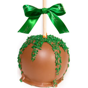 Dunked Caramel Apple w/ Milk Belgian Chocolate & Green Sprinkles