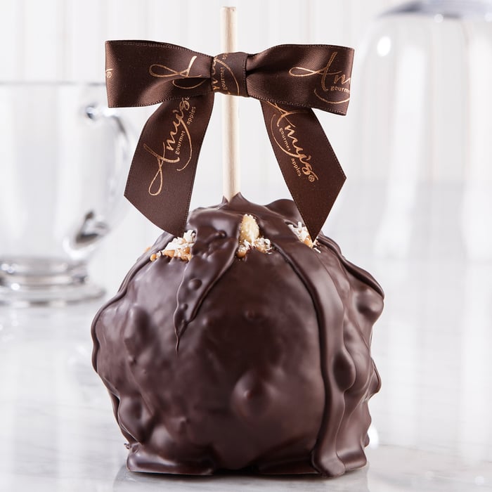 Macadamia Coconut Turtle Caramel Apple w/ Dark Belgian Chocolate