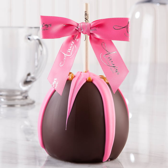 Pink Drizzle Caramel Apple w/ Dark Belgian Chocolate