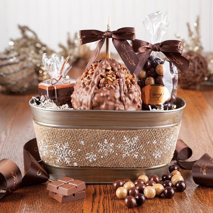 Small Silver Snowflake Basket 
