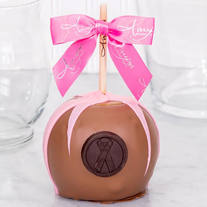 Pink Breast Cancer Caramel Apple w/ Milk Belgian Chocolate
