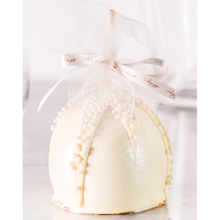 Bride Wedding Caramel Apple w/ White Belgian Chocolate