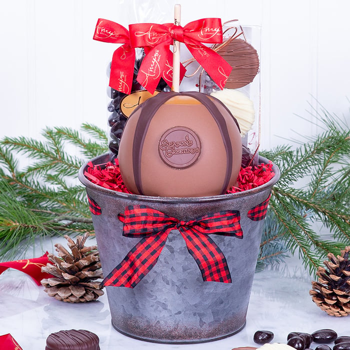 Season’s Greetings Buffalo Plaid Gift Basket