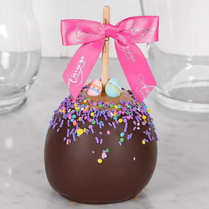 Dunked Caramel Apple w/ Dark Belgian Chocolate & Candy Eggs