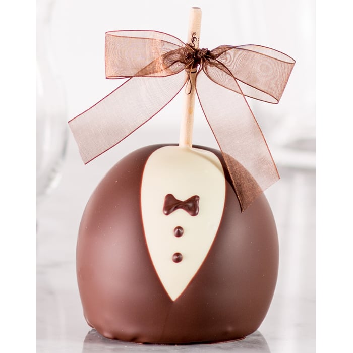 Groom Wedding Caramel Apple w/ Milk Belgian Chocolate