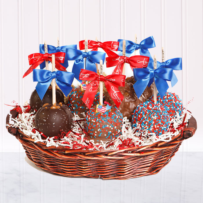 Petite 10 Apple Patriotic Gift Basket