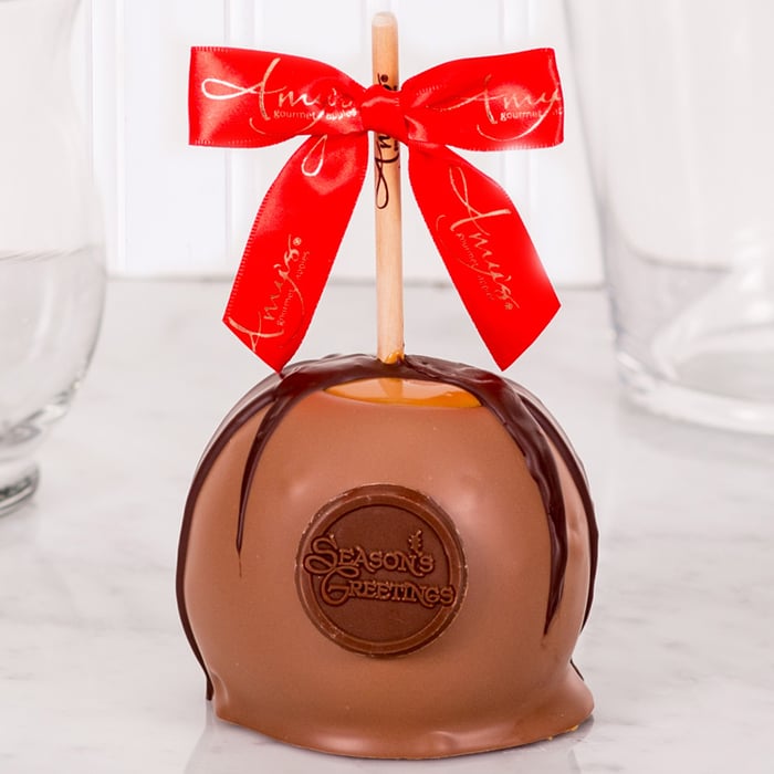 Season's Greetings Dunked Caramel Apple with Belgian Milk Chocolate
