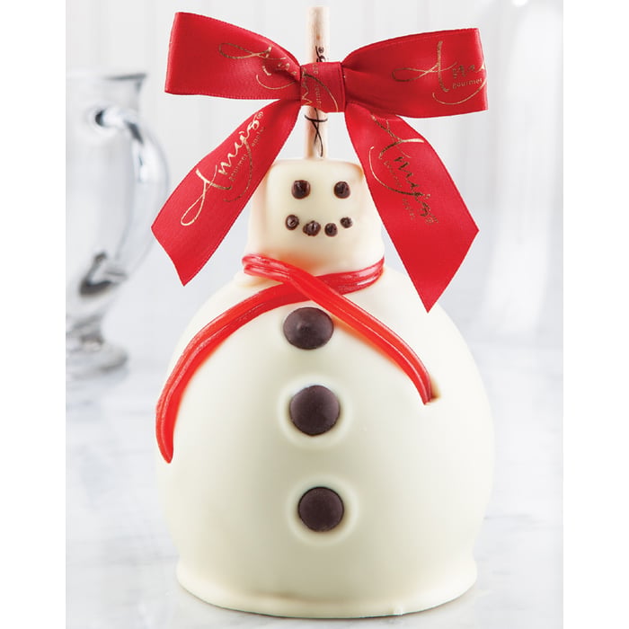 Holiday Snowman Caramel Apple w/ White Chocolate