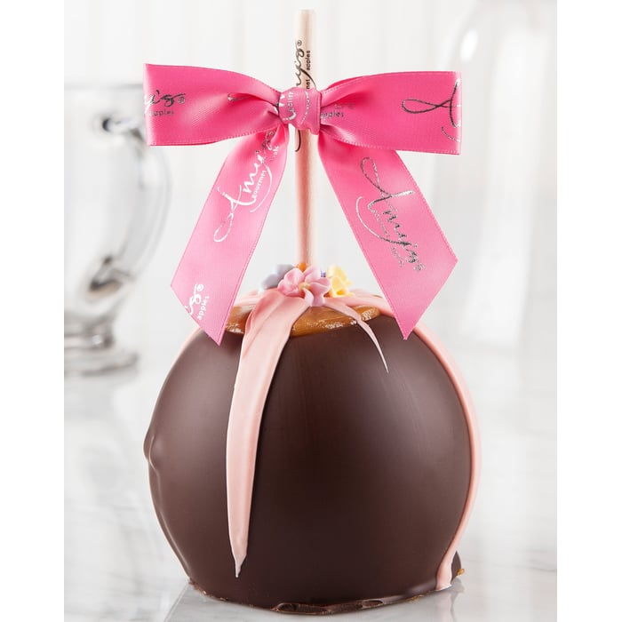 Dunked Caramel Apple w/ Dark Belgian Chocolate & Candy Flower
