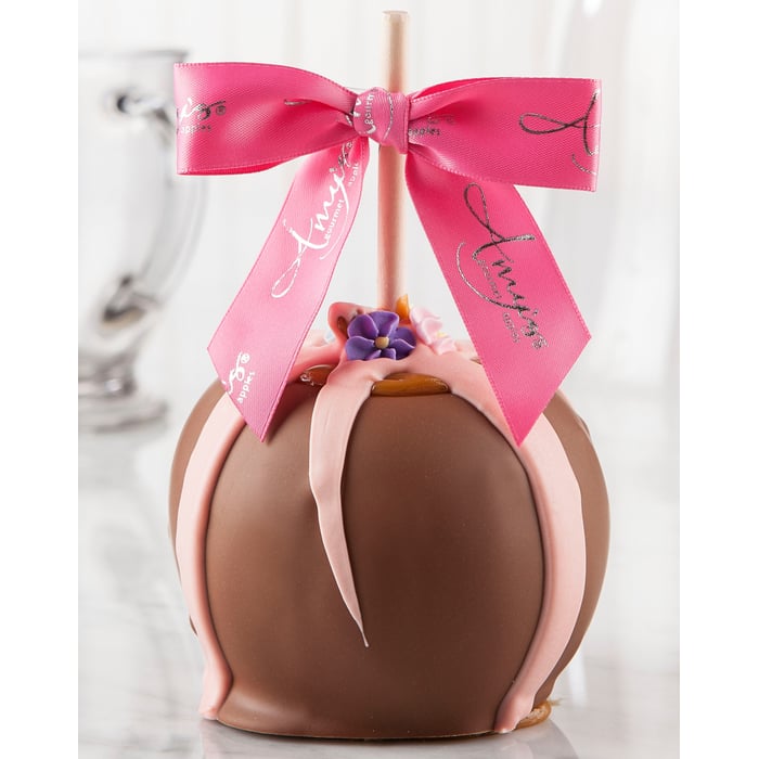 Dunked Caramel Apple w/ Milk Belgian Chocolate & Candy Flowers