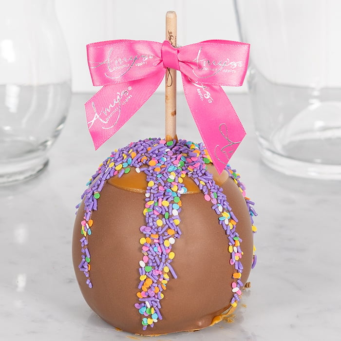 Dunked Caramel Apple w/ Milk Belgian Chocolate & Spring Sprinkles