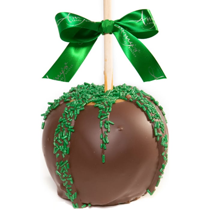 Dunked Caramel Apple w/ Dark Belgian Chocolate & Green Sprinkles