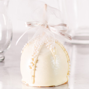 Bride Wedding Caramel Apple w/ White Belgian Chocolate