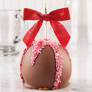 Dunked Caramel Apple w/ Milk Belgian Chocolate & Sweetheart Sprinkles
