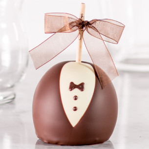 Groom Wedding Caramel Apple w/ Milk Belgian Chocolate