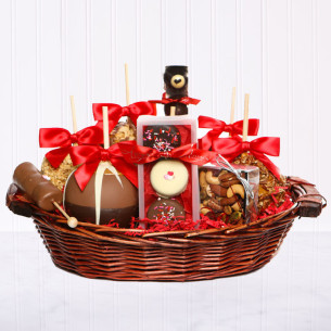 Valentine Caramel Apples  Gourmet Gift Basket Delivery