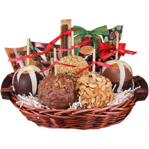 X-Large Holiday Gourmet Caramel Apple Gift Basket